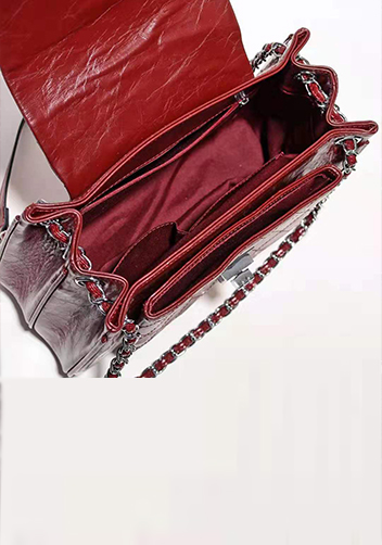 Eileen Leather Flap Shoulder Burgundy