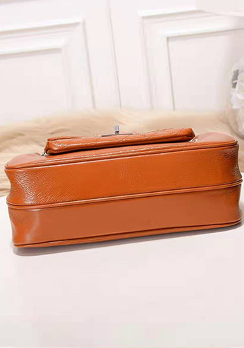 Eileen Leather Flap Shoulder Orange