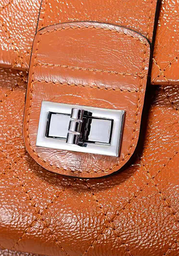 Eileen Leather Flap Shoulder Orange
