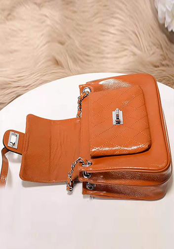 Eileen Leather Flap Shoulder Orange