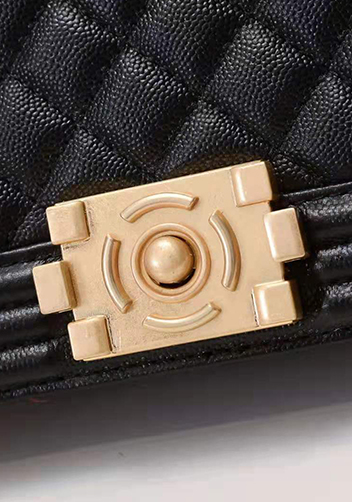 Ingrid Caviar Leather Small Flap Bag Black