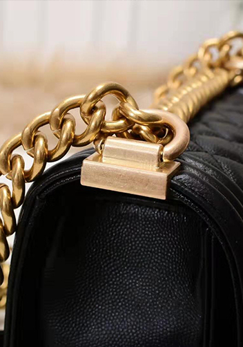 Ingrid Caviar Leather Small Flap Bag Black