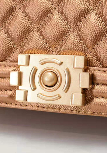 Ingrid Caviar Leather Small Flap Bag Bronze