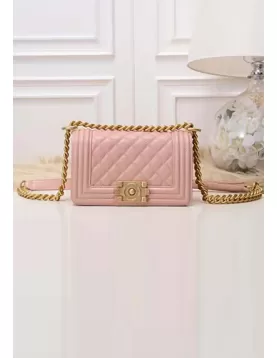 Ingrid Caviar Leather Small Flap Bag Pink