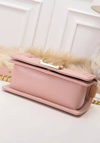 Ingrid Caviar Leather Small Flap Bag Pink