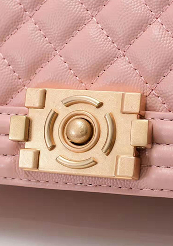Ingrid Caviar Leather Small Flap Bag Pink