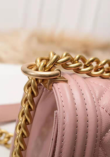 Ingrid Caviar Leather Small Flap Bag Pink