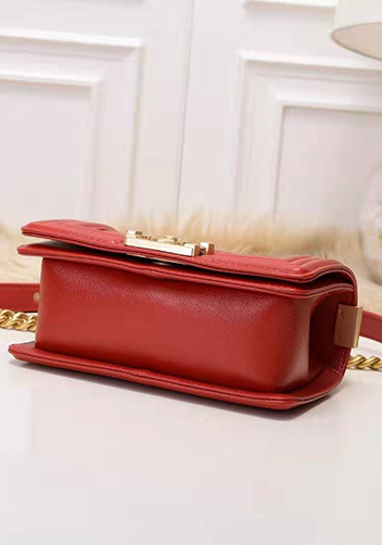 Ingrid Caviar Leather Small Flap Bag Red