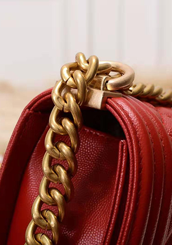 Ingrid Caviar Leather Small Flap Bag Red