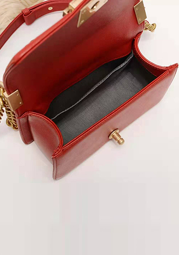 Ingrid Caviar Leather Small Flap Bag Red