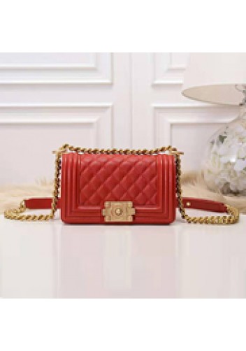 Ingrid Caviar Leather Small Flap Bag Red