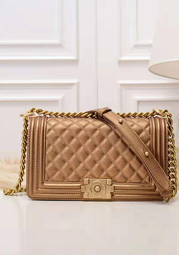 Ingrid Diamond Shape Caviar Leather Flap Bag Bronze