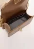 Ingrid Diamond Shape Caviar Leather Flap Bag Bronze
