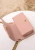 Ingrid Diamond Shape Caviar Leathar Flap Bag Pink 