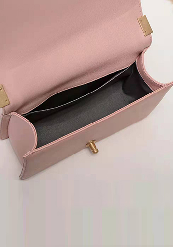 Ingrid Diamond Shape Caviar Leathar Flap Bag Pink 