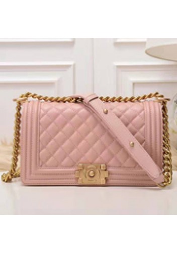 Ingrid Diamond Shape Caviar Leathar Flap Bag Pink 