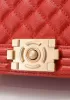 Ingrid Diamond Shape Caviar Leather Flap Bag Red