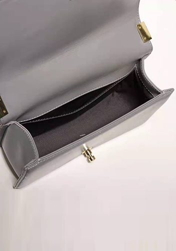 Ingrid Quilted Medium Leather Bag Grey