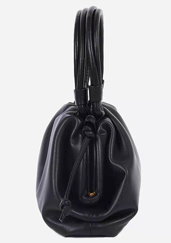Dina Leather Clutch Top Handle And Shoulder Bag Black