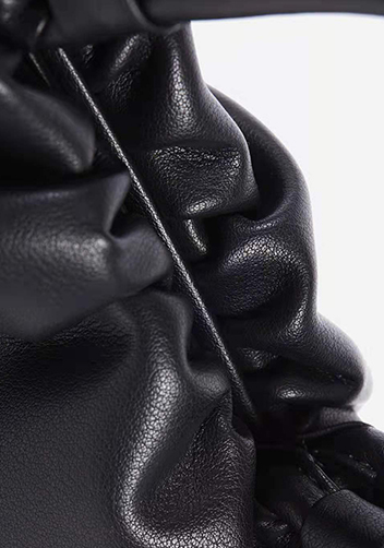 Dina Leather Clutch Top Handle And Shoulder Bag Black