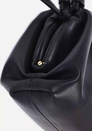 Dina Leather Clutch Top Handle And Shoulder Bag Black