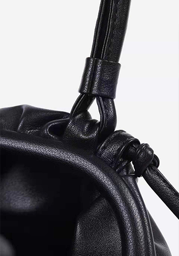 Dina Leather Clutch Top Handle And Shoulder Bag Black