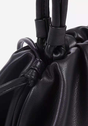 Dina Leather Clutch Top Handle And Shoulder Bag Black