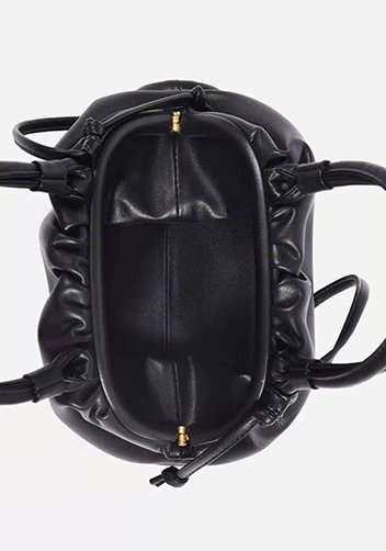 Dina Leather Clutch Top Handle And Shoulder Bag Black