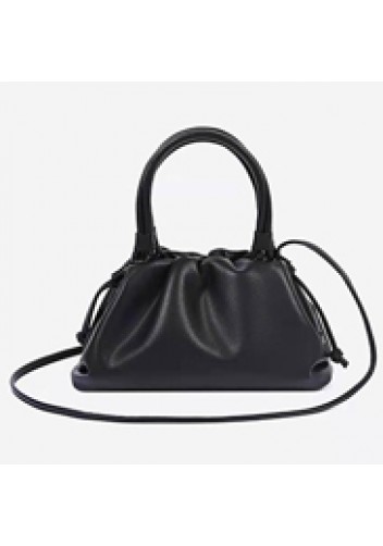 Dina Leather Clutch Top Handle And Shoulder Bag Black