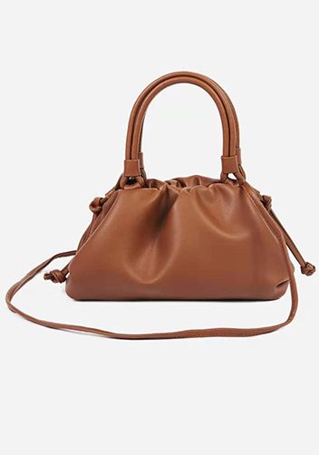Dina Leather Clutch Top Handle And Shoulder Bag Brown