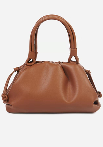Dina Leather Clutch Top Handle And Shoulder Bag Brown