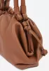 Dina Leather Clutch Top Handle And Shoulder Bag Brown