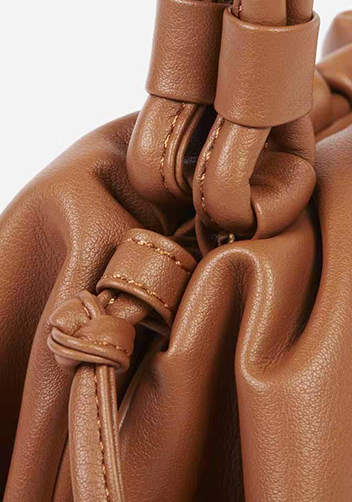Dina Leather Clutch Top Handle And Shoulder Bag Brown