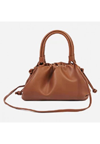 Dina Leather Clutch Top Handle And Shoulder Bag Brown