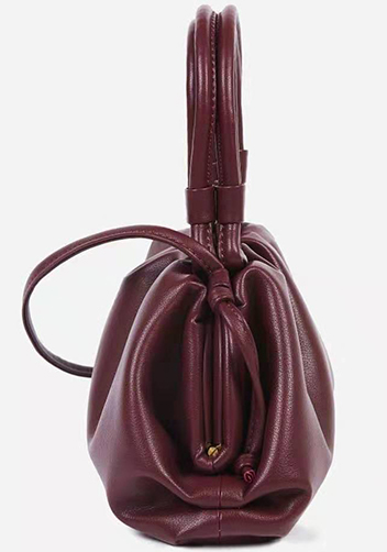 Dina Leather Clutch Top Handle And Shoulder Bag Burgundy