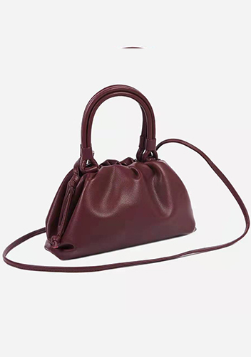 Dina Leather Clutch Top Handle And Shoulder Bag Burgundy