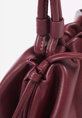 Dina Leather Clutch Top Handle And Shoulder Bag Burgundy