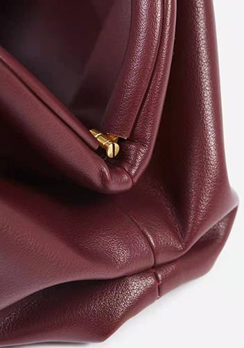 Dina Leather Clutch Top Handle And Shoulder Bag Burgundy