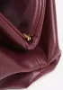 Dina Leather Clutch Top Handle And Shoulder Bag Burgundy