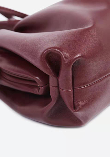 Dina Leather Clutch Top Handle And Shoulder Bag Burgundy