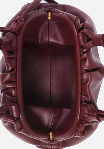 Dina Leather Clutch Top Handle And Shoulder Bag Burgundy