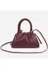 Dina Leather Clutch Top Handle And Shoulder Bag Burgundy