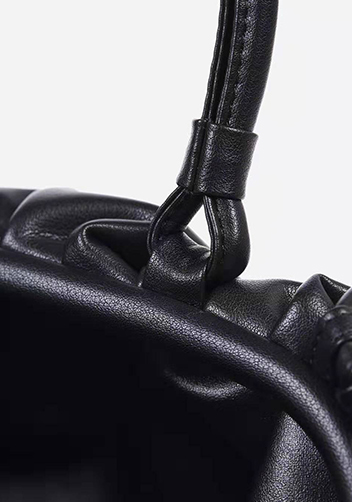 Dina Leather Large Clutch Top Handle And Shoulder Bag Black