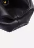 Dina Leather Large Clutch Top Handle And Shoulder Bag Black