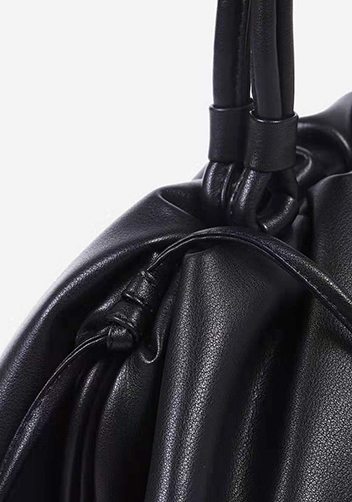 Dina Leather Large Clutch Top Handle And Shoulder Bag Black