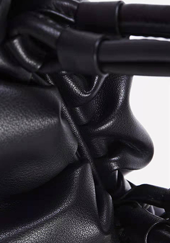 Dina Leather Large Clutch Top Handle And Shoulder Bag Black