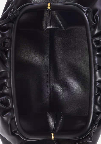 Dina Leather Large Clutch Top Handle And Shoulder Bag Black