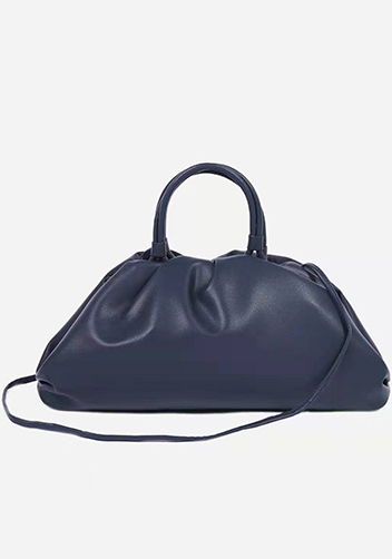 Dina Leather Large Clutch Top Handle And Shoulder Bag Blue