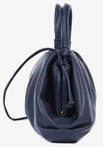 Dina Leather Large Clutch Top Handle And Shoulder Bag Blue