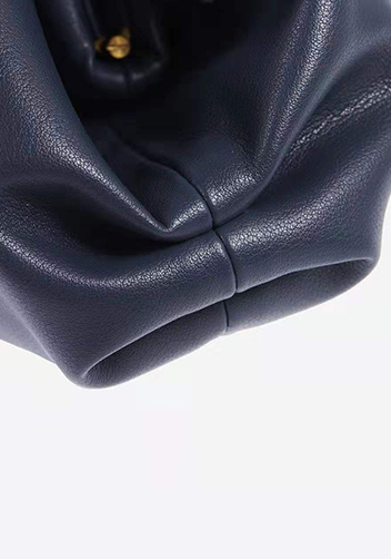 Dina Leather Large Clutch Top Handle And Shoulder Bag Blue